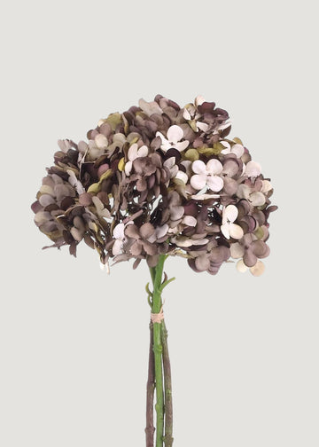 Vintage Brown Taupe Fake Hydrangea Flower Bundle