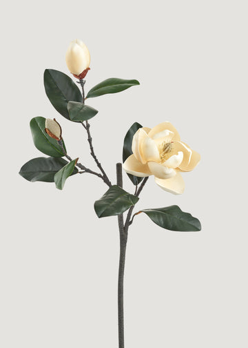 Soft Yellow Artificial Magnolia Flower
