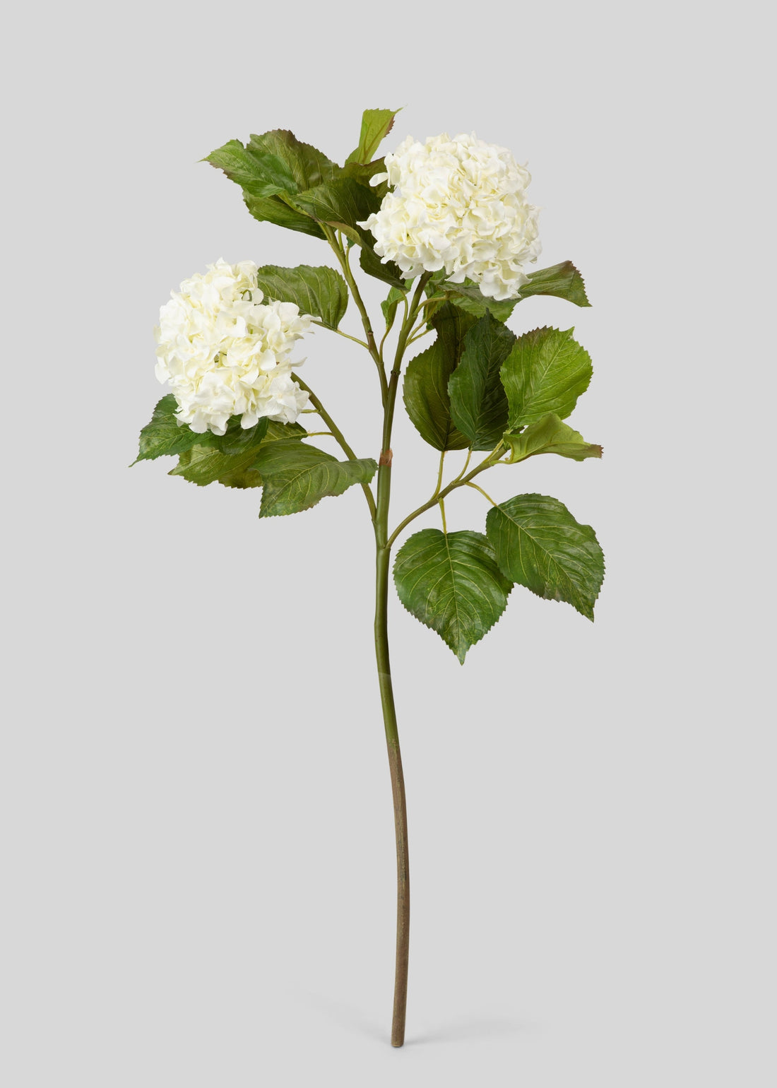 Fake Hydrangea Branch in Crisp White