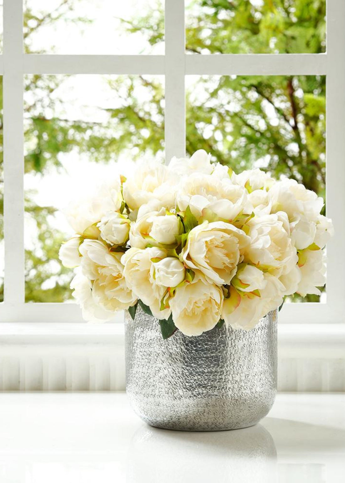 Artificial Peony Flower Bouquet in Cream