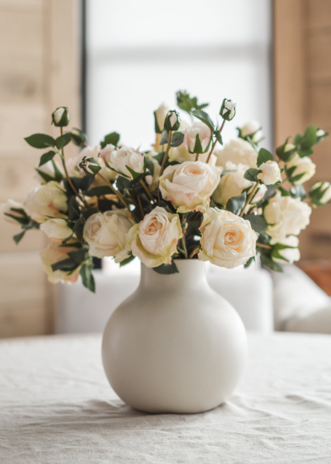 Faux Rose Buds in Cream