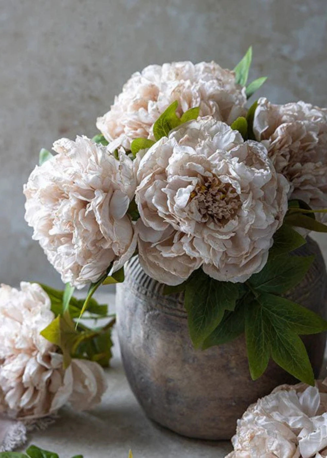 Beige Blush Artificial Peony Flower