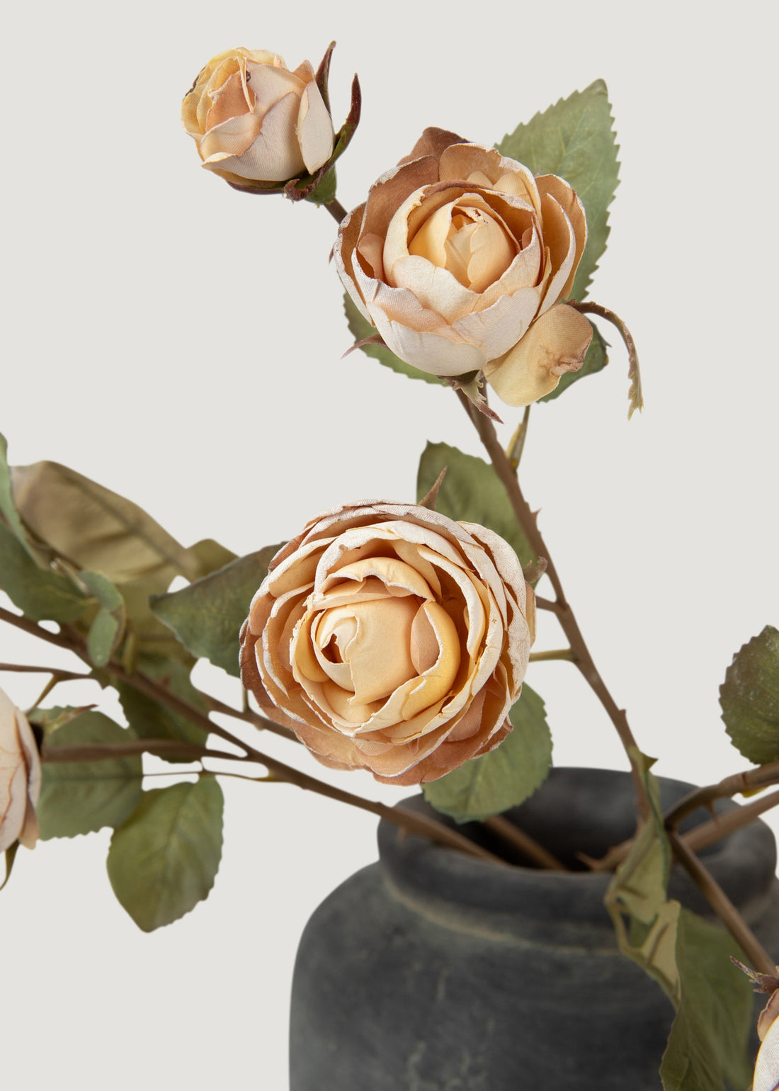 Dried Look Faux Roses in Beige 