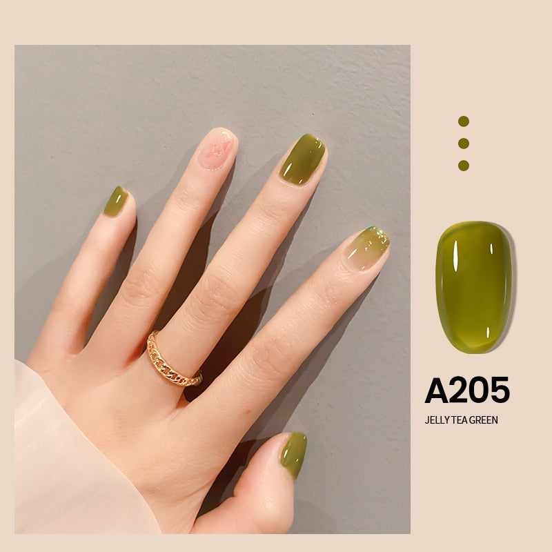 Transparent Nude Jelly Gel Nail Polish Semi Permanent 7.3ml Top Coat Soak Off UV LED Varnish Nail Art Design Base Gel