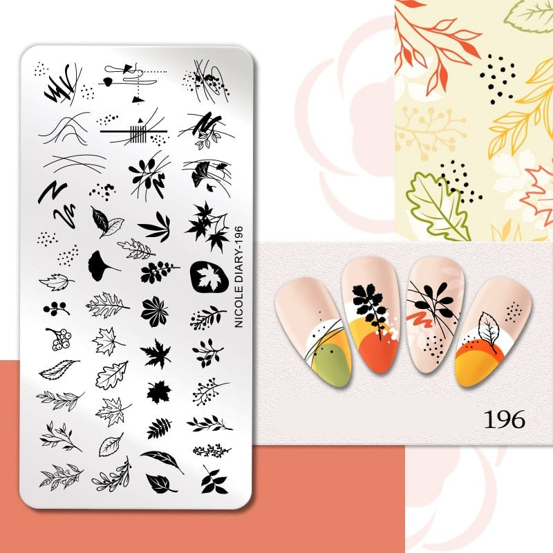 Halloween Series Nail Art Stamping Plates Snake Butterfly Designs Nail Polish Flower Printing Stamp Template Tools