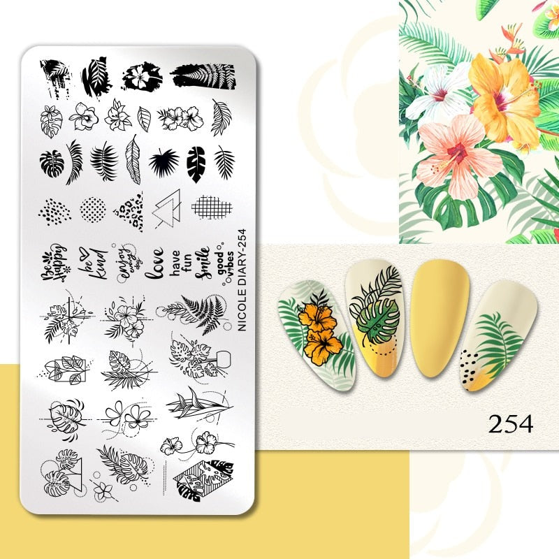 Halloween Series Nail Art Stamping Plates Snake Butterfly Designs Nail Polish Flower Printing Stamp Template Tools