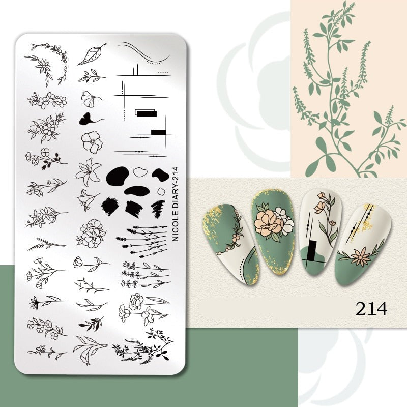Halloween Series Nail Art Stamping Plates Snake Butterfly Designs Nail Polish Flower Printing Stamp Template Tools
