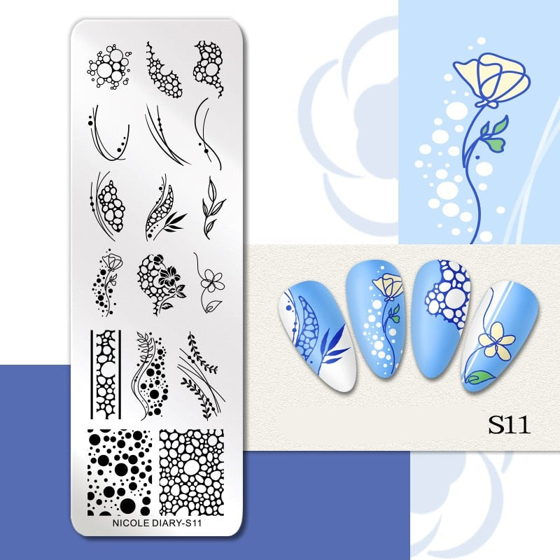 Halloween Series Nail Art Stamping Plates Snake Butterfly Designs Nail Polish Flower Printing Stamp Template Tools