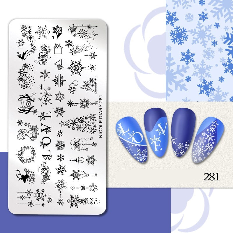Halloween Series Nail Art Stamping Plates Snake Butterfly Designs Nail Polish Flower Printing Stamp Template Tools