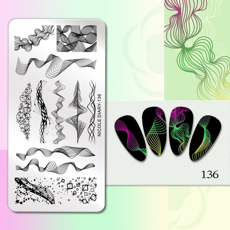 Halloween Series Nail Art Stamping Plates Snake Butterfly Designs Nail Polish Flower Printing Stamp Template Tools