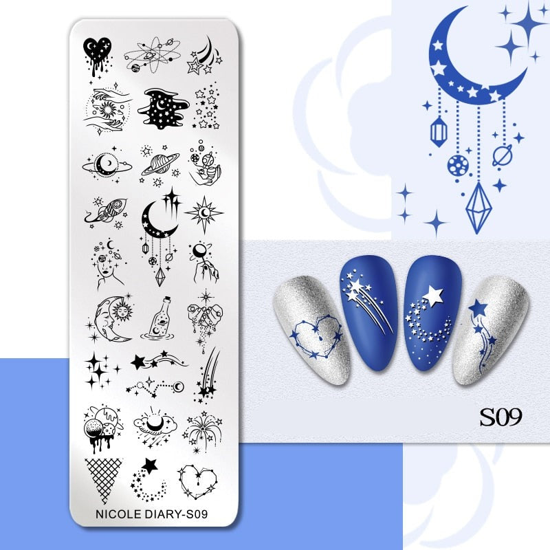Halloween Series Nail Art Stamping Plates Snake Butterfly Designs Nail Polish Flower Printing Stamp Template Tools