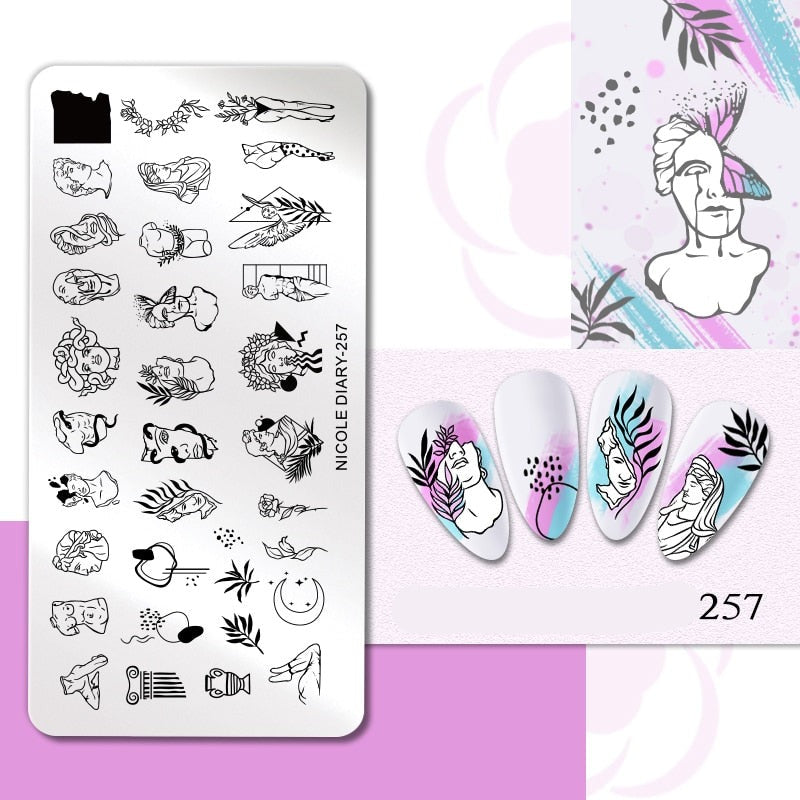 Halloween Series Nail Art Stamping Plates Snake Butterfly Designs Nail Polish Flower Printing Stamp Template Tools