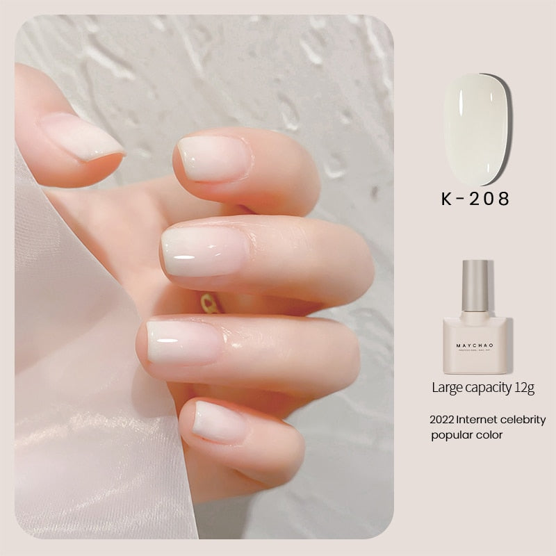 12ml Jelly Gel Nail Polish Semi Permanent Top Coat Soak Off UV LED Gel Art Nail Varnish Manicure Long Lasting Nail Gel