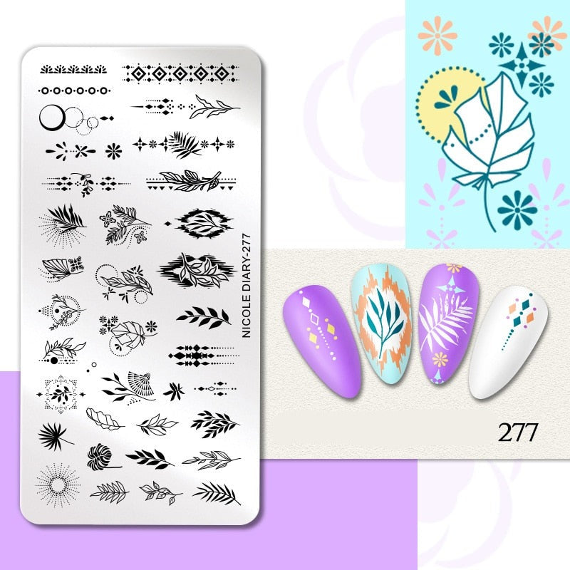 Halloween Series Nail Art Stamping Plates Snake Butterfly Designs Nail Polish Flower Printing Stamp Template Tools