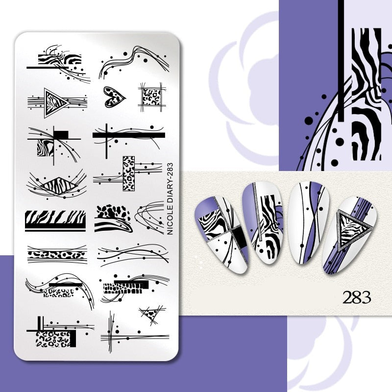 Halloween Series Nail Art Stamping Plates Snake Butterfly Designs Nail Polish Flower Printing Stamp Template Tools