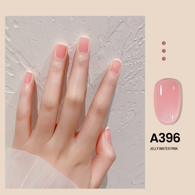 Transparent Nude Jelly Gel Nail Polish Semi Permanent 7.3ml Top Coat Soak Off UV LED Varnish Nail Art Design Base Gel