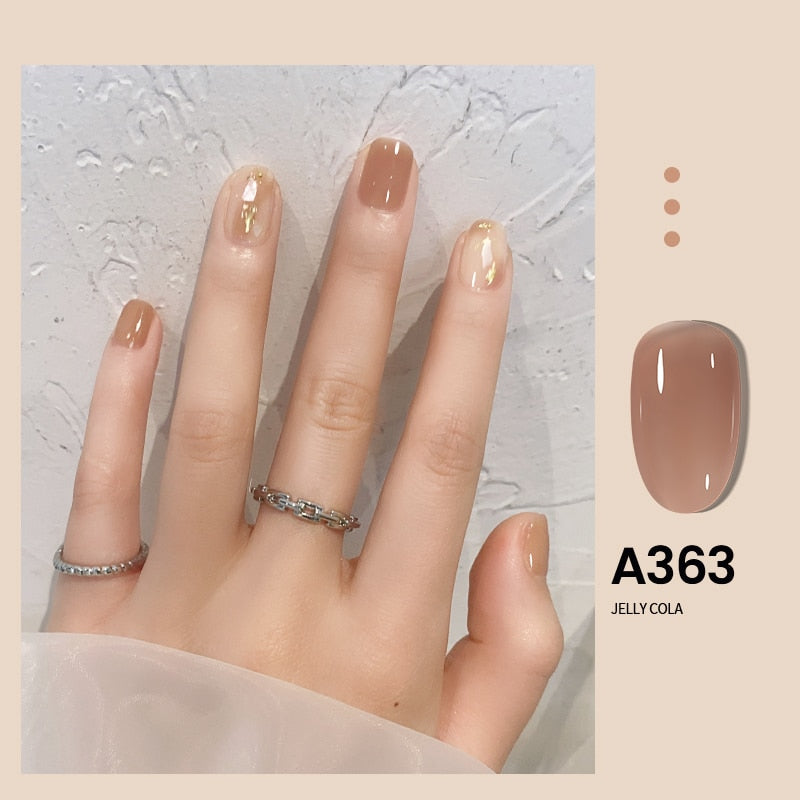 Transparent Nude Jelly Gel Nail Polish Semi Permanent 7.3ml Top Coat Soak Off UV LED Varnish Nail Art Design Base Gel