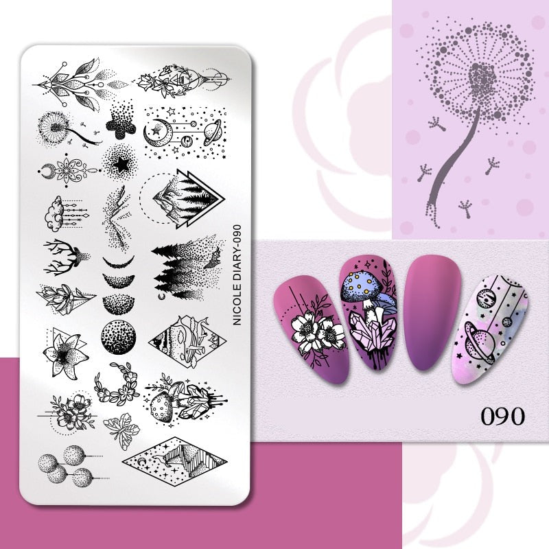 Halloween Series Nail Art Stamping Plates Snake Butterfly Designs Nail Polish Flower Printing Stamp Template Tools