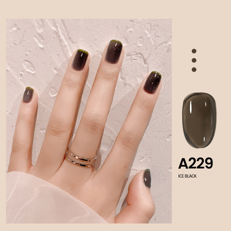 Transparent Nude Jelly Gel Nail Polish Semi Permanent 7.3ml Top Coat Soak Off UV LED Varnish Nail Art Design Base Gel