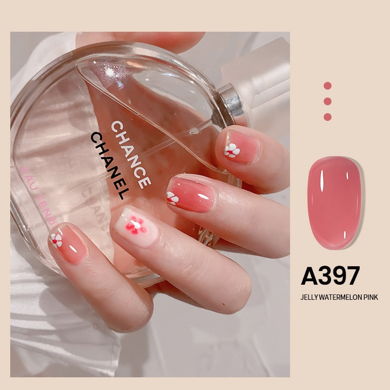 Transparent Nude Jelly Gel Nail Polish Semi Permanent 7.3ml Top Coat Soak Off UV LED Varnish Nail Art Design Base Gel