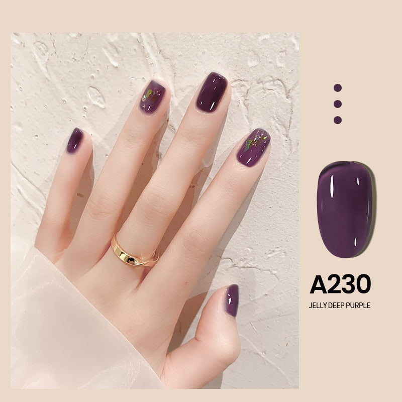 Transparent Nude Jelly Gel Nail Polish Semi Permanent 7.3ml Top Coat Soak Off UV LED Varnish Nail Art Design Base Gel