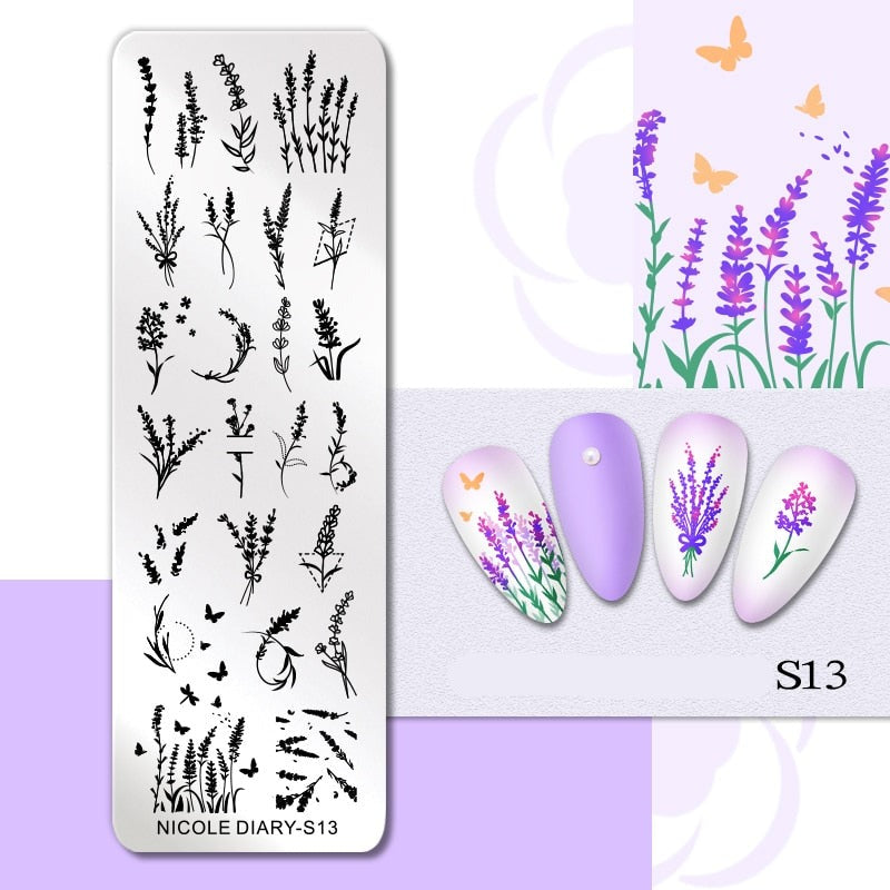 Halloween Series Nail Art Stamping Plates Snake Butterfly Designs Nail Polish Flower Printing Stamp Template Tools