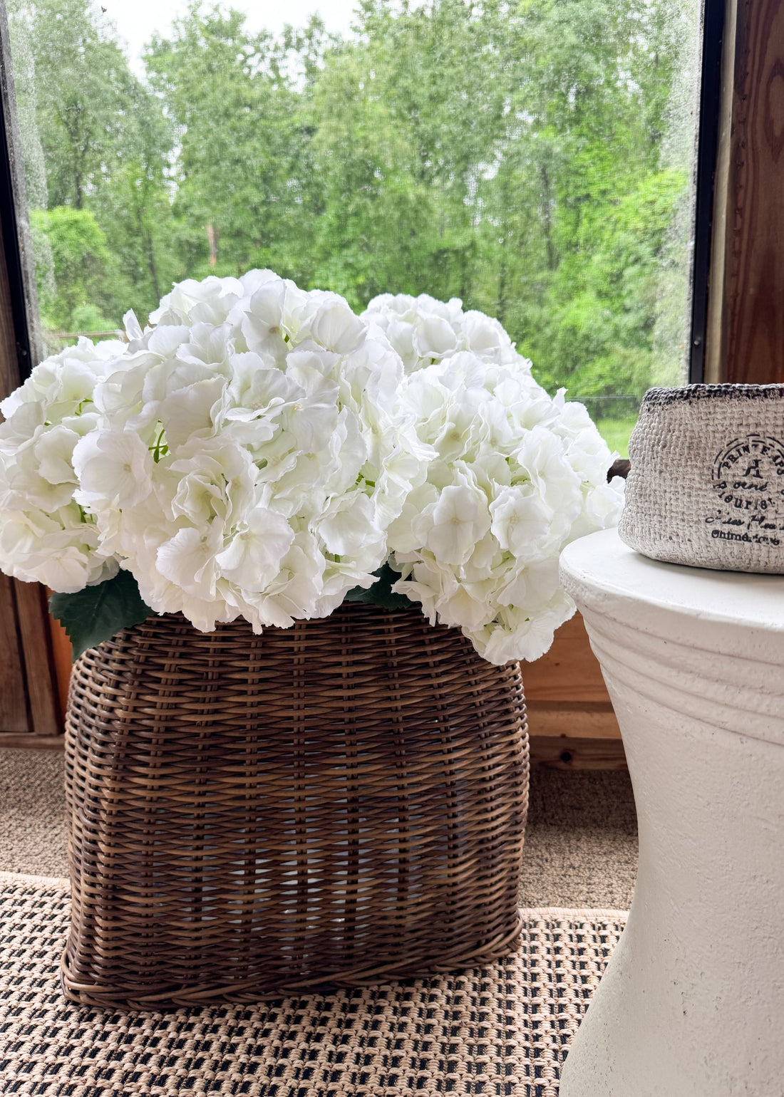 Fake Flowers White Hydrangea Stem
