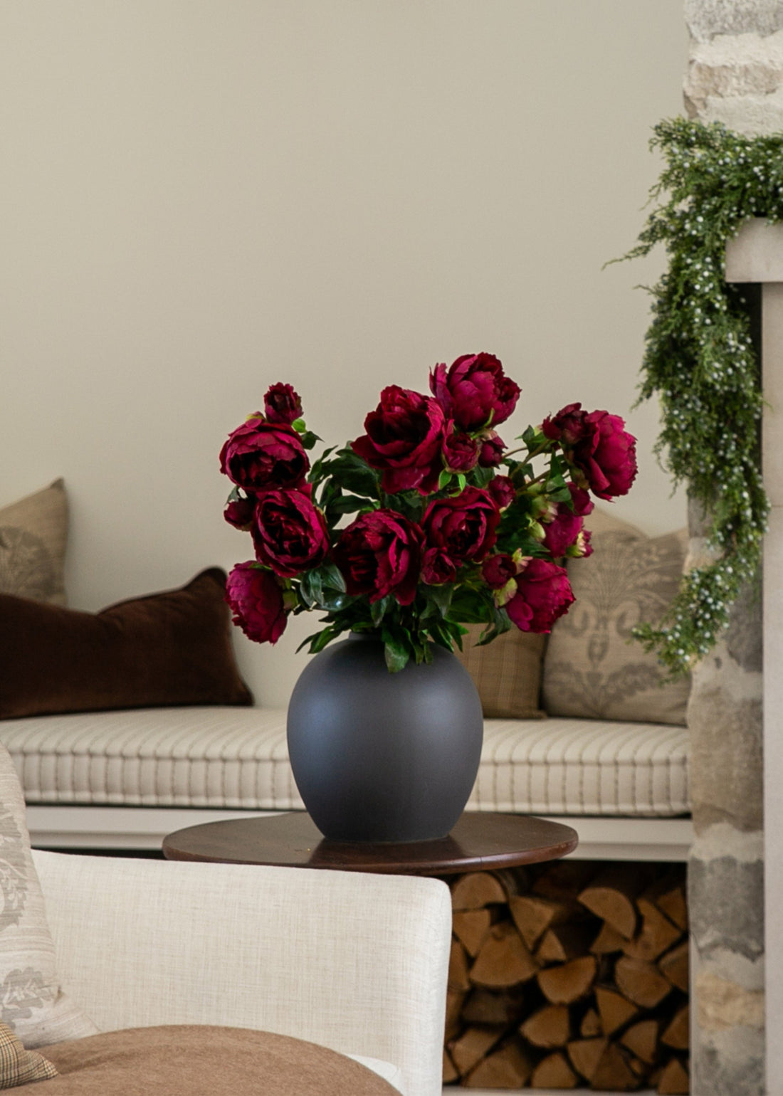 Real Touch Peony in Burgundy