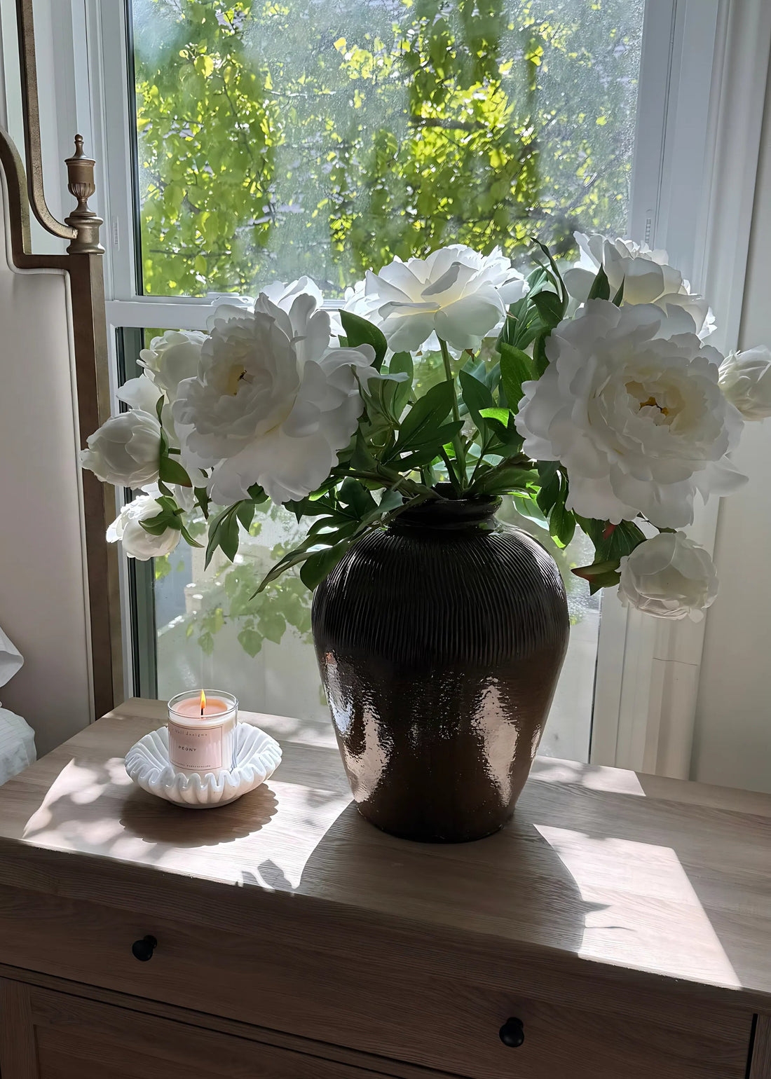 Artificial White Queen Garden Peony 