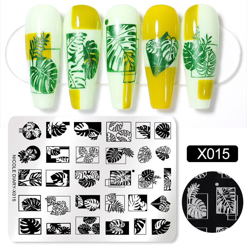 Halloween Series Nail Art Stamping Plates Snake Butterfly Designs Nail Polish Flower Printing Stamp Template Tools