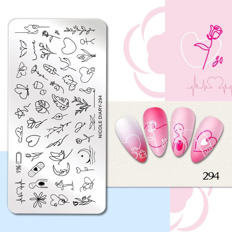 Halloween Series Nail Art Stamping Plates Snake Butterfly Designs Nail Polish Flower Printing Stamp Template Tools