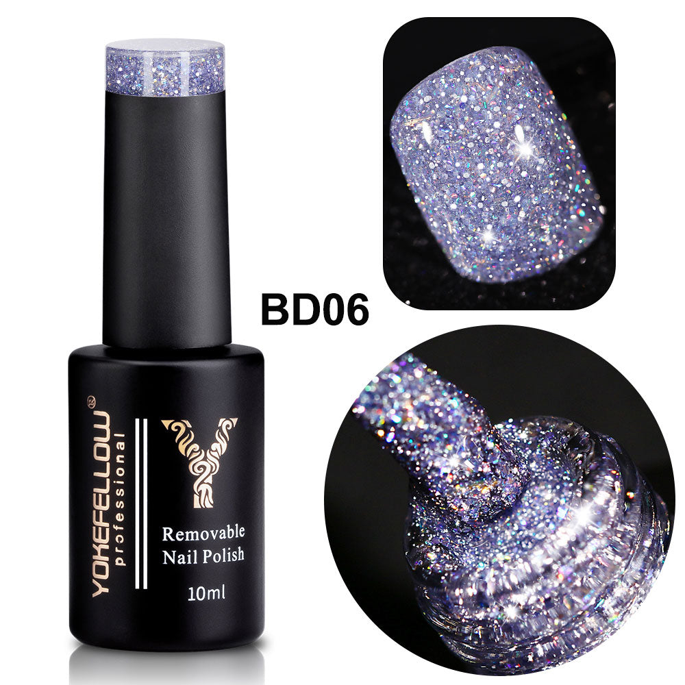Holo Shimmers Reflective Glitter Gel Nail Polish 10ml Semi permanent Gel Varnishes Ultra-sparkly Diamond Dust