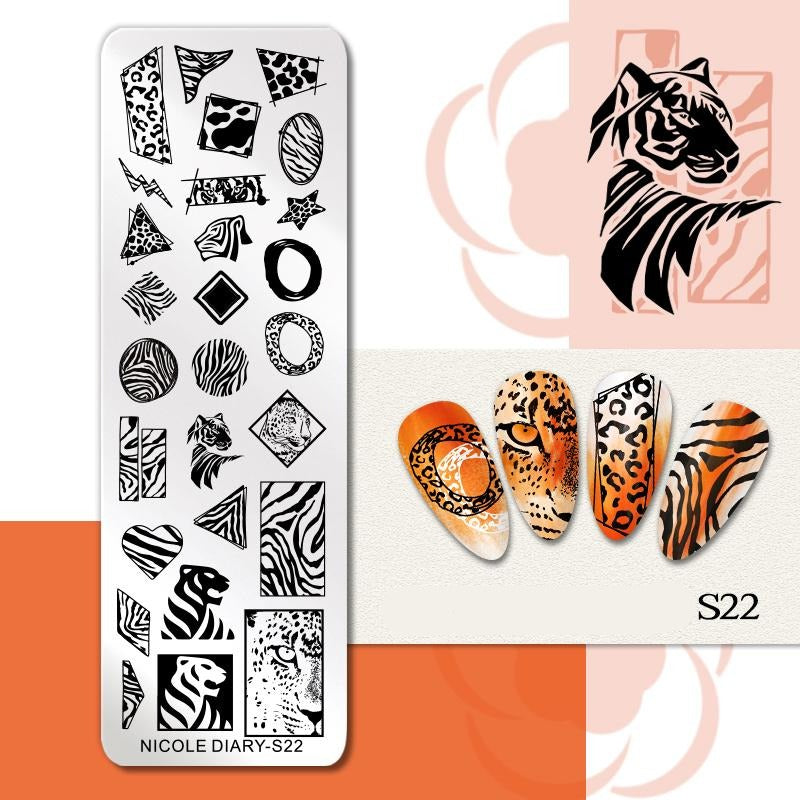 Halloween Series Nail Art Stamping Plates Snake Butterfly Designs Nail Polish Flower Printing Stamp Template Tools