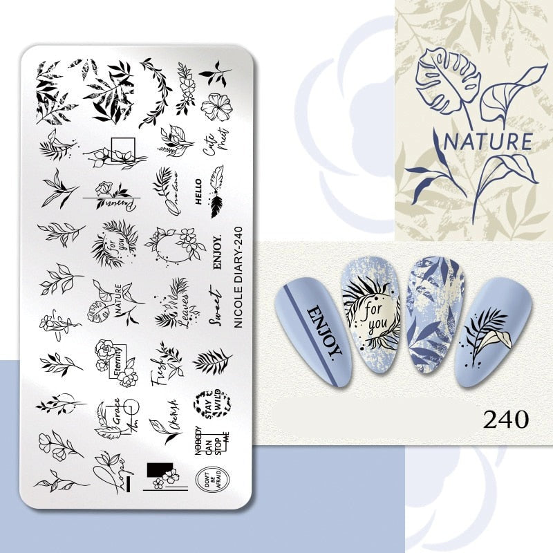 Halloween Series Nail Art Stamping Plates Snake Butterfly Designs Nail Polish Flower Printing Stamp Template Tools