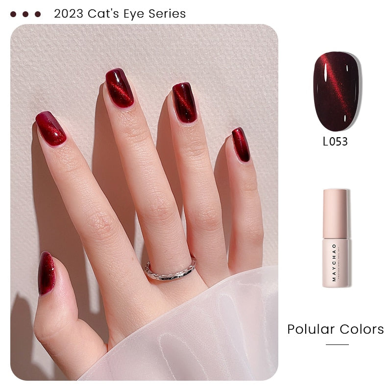 5ml Cat Eye Magnetic Gel Nail Polish Shiny Glitter Gel Lacquer Semi Permanent Soak Off UV LED Varnish Manicure Nail Art