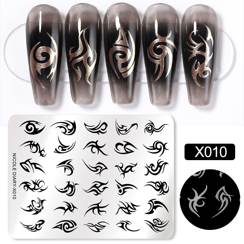 Halloween Series Nail Art Stamping Plates Snake Butterfly Designs Nail Polish Flower Printing Stamp Template Tools