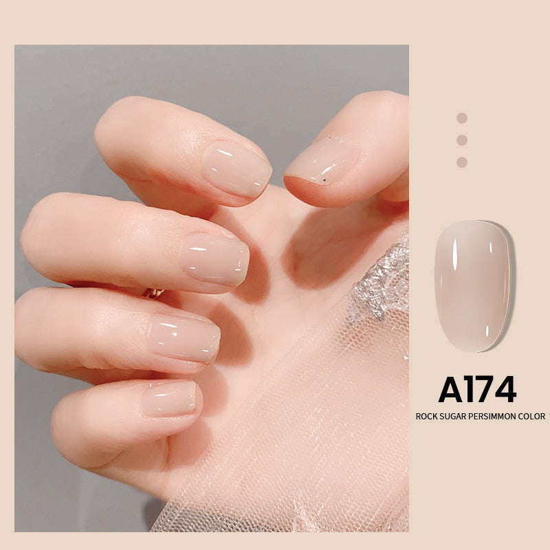 Transparent Nude Jelly Gel Nail Polish Semi Permanent 7.3ml Top Coat Soak Off UV LED Varnish Nail Art Design Base Gel