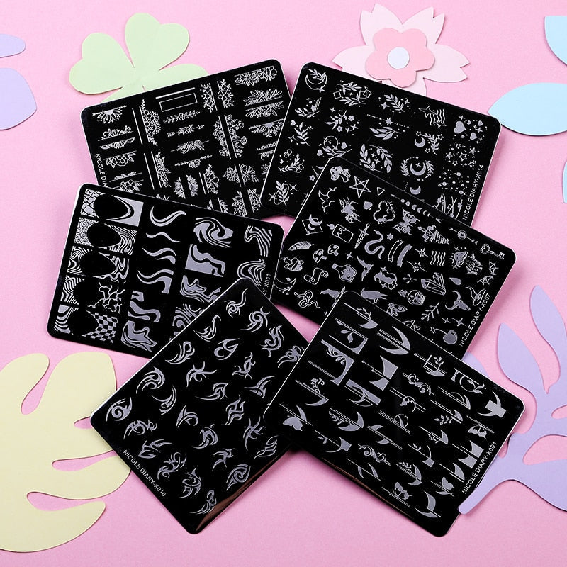 Halloween Series Nail Art Stamping Plates Snake Butterfly Designs Nail Polish Flower Printing Stamp Template Tools