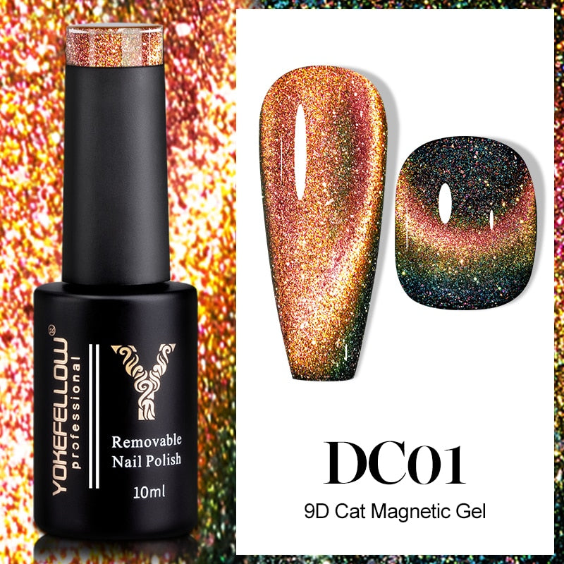 Holo Shimmers Reflective Glitter Gel Nail Polish 10ml Semi permanent Gel Varnishes Ultra-sparkly Diamond Dust