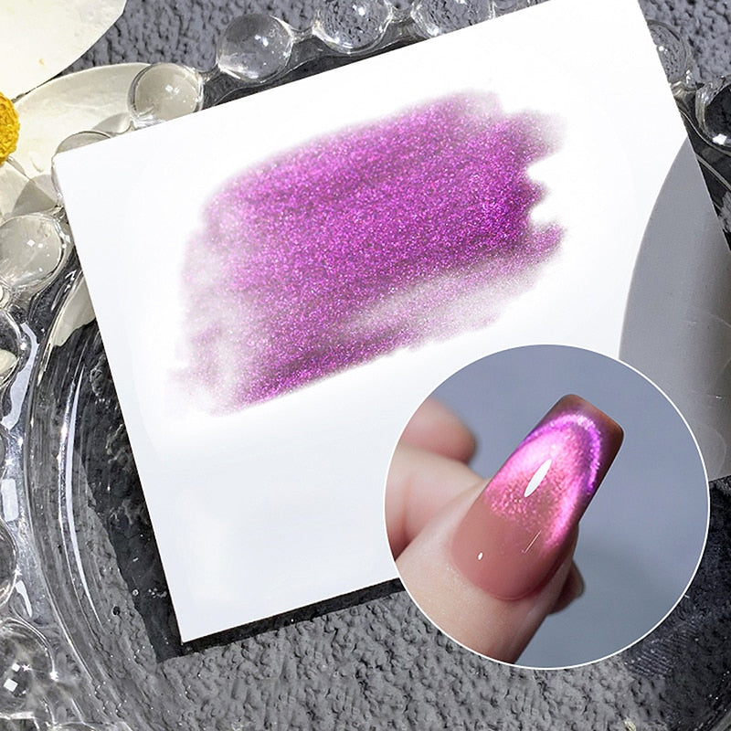 Blue Crystal Cat Eye Rainbow Magnetic Gel Nail Polish Glue Variety Glue Nail Art Shiny Varnish UV Gel for Nail Art Design