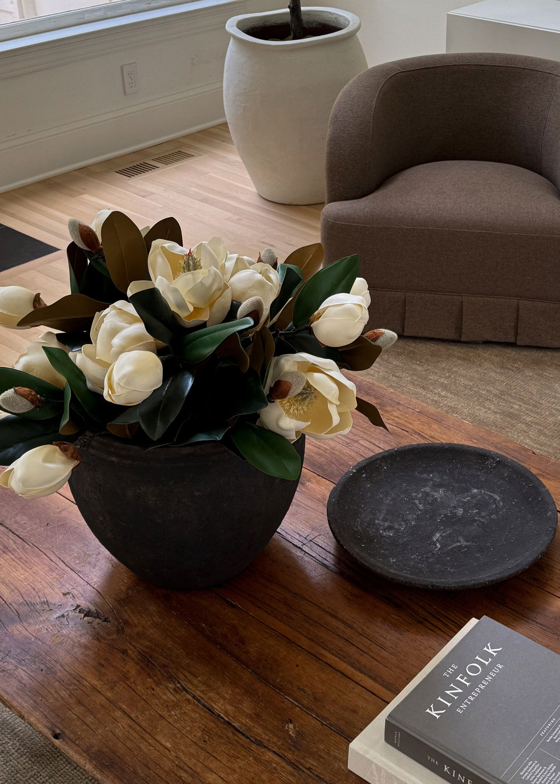 Soft Yellow Artificial Magnolia Flower 