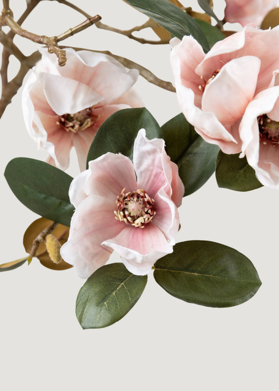 Artificial Blush Magnolia Flower Branch