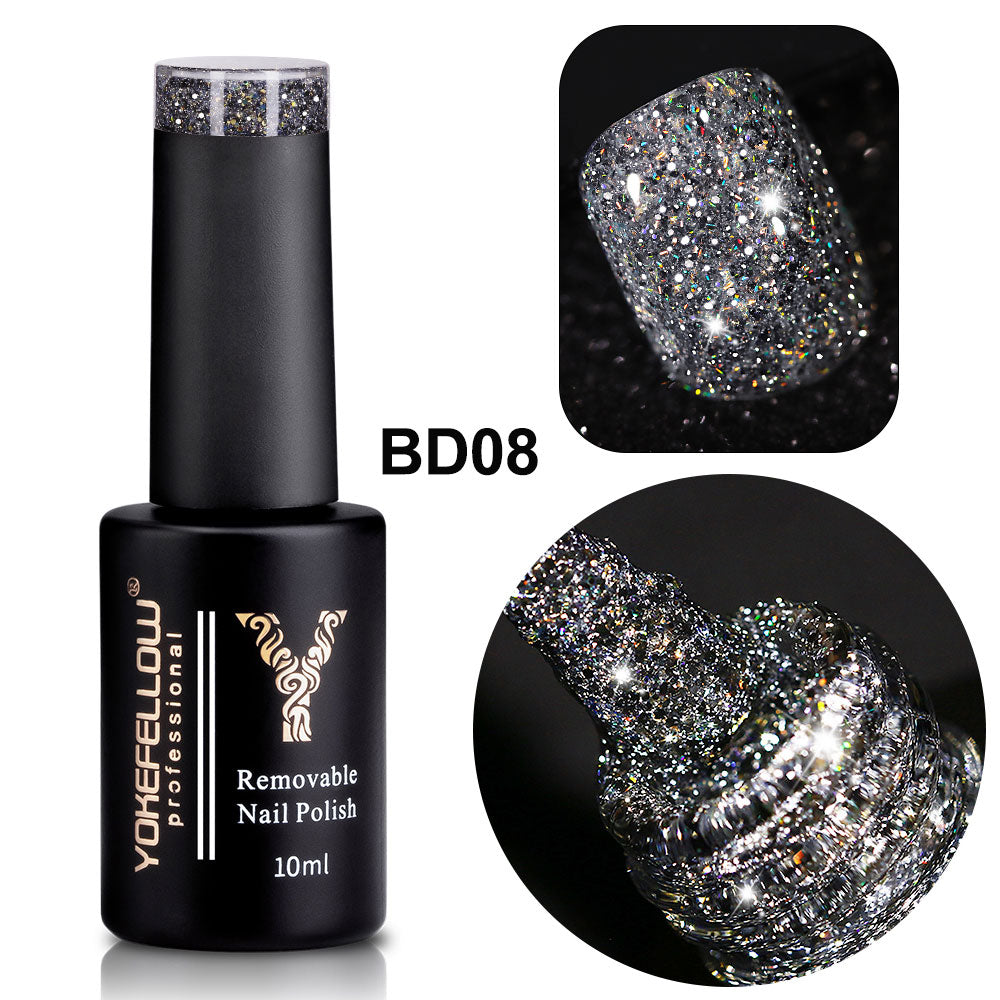Holo Shimmers Reflective Glitter Gel Nail Polish 10ml Semi permanent Gel Varnishes Ultra-sparkly Diamond Dust
