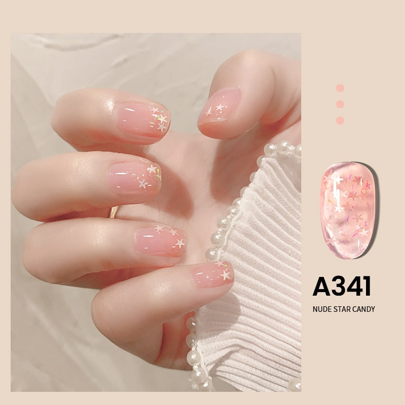 Transparent Nude Jelly Gel Nail Polish Semi Permanent 7.3ml Top Coat Soak Off UV LED Varnish Nail Art Design Base Gel