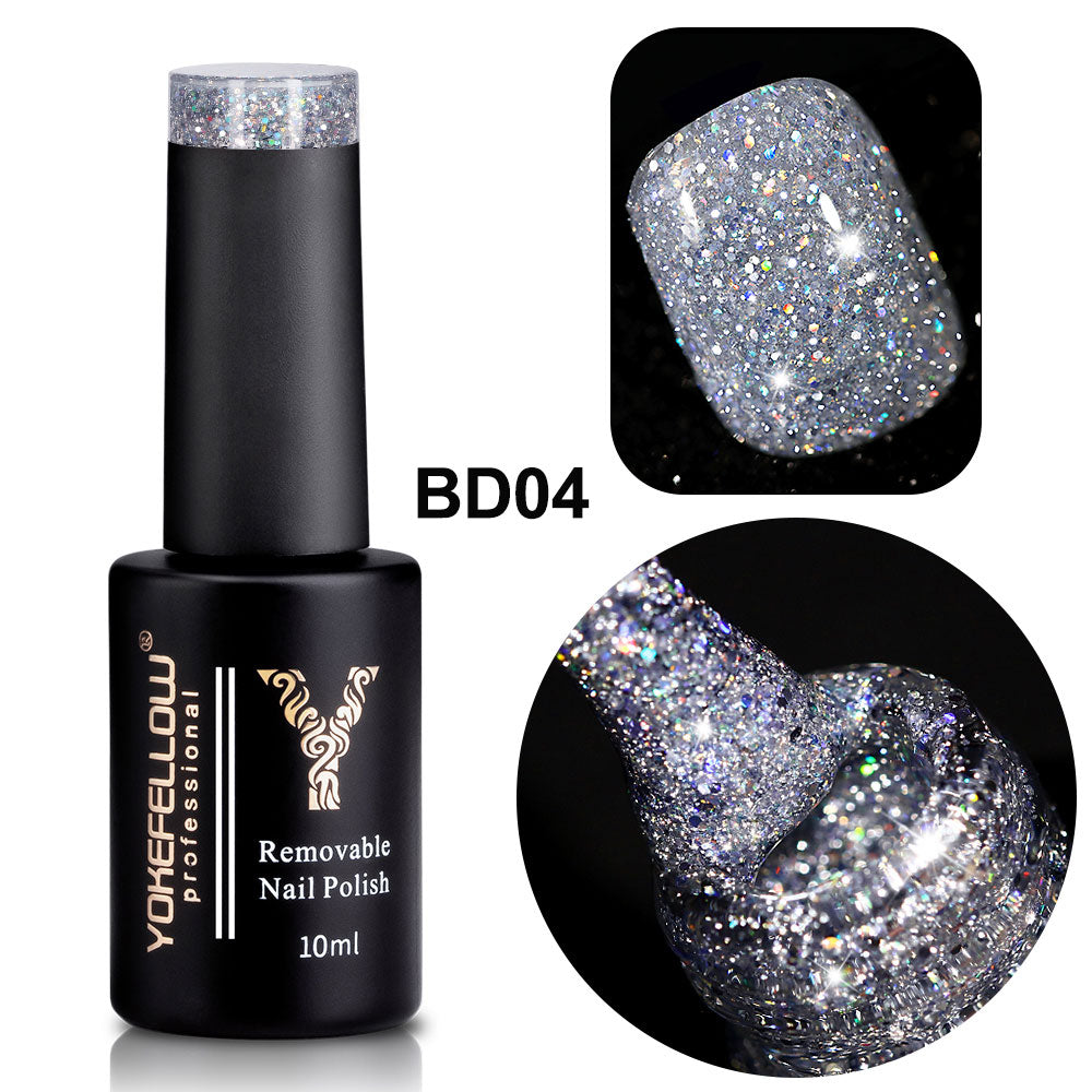 Holo Shimmers Reflective Glitter Gel Nail Polish 10ml Semi permanent Gel Varnishes Ultra-sparkly Diamond Dust