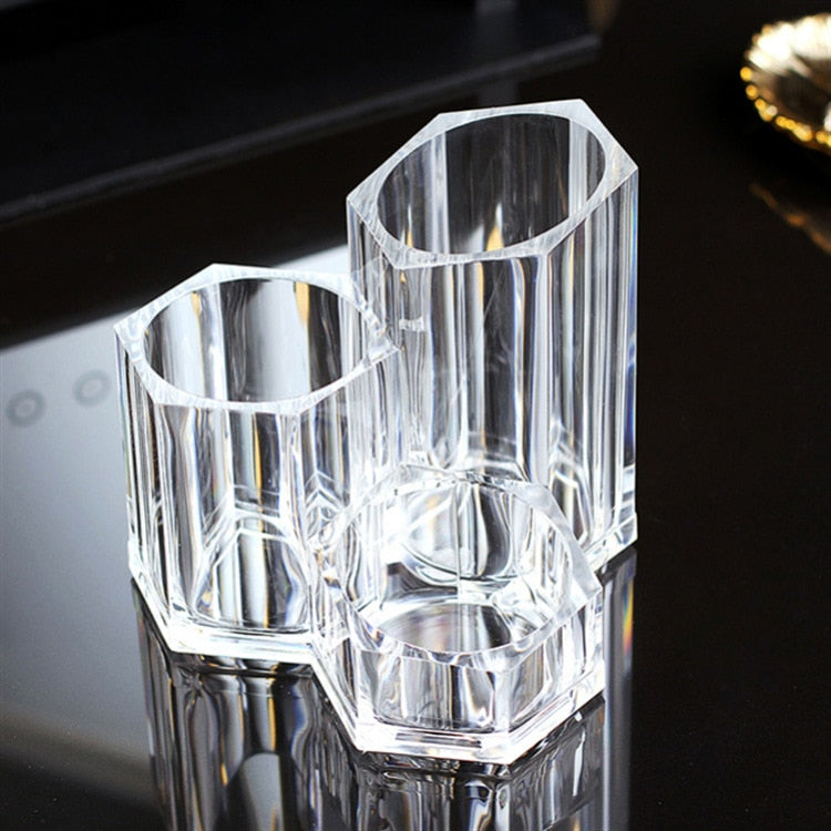 NEW Desktop Acrylic Makeup Brushes Holder Makeup Storage Box Lipstick Nail Polish Jewelry Display Holder Cosmetic Organizer Box