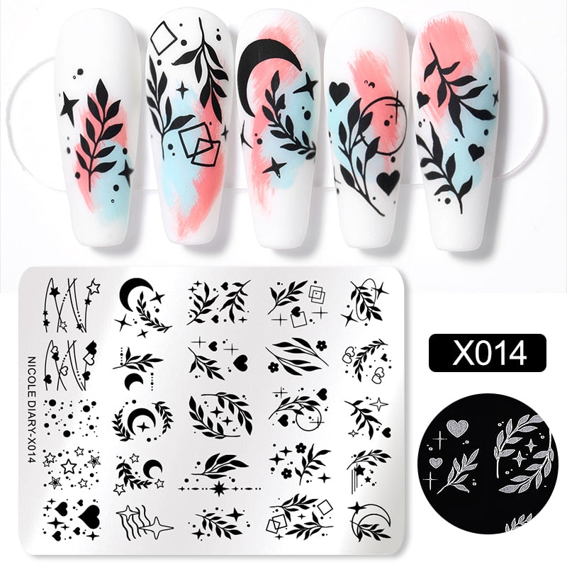 Halloween Series Nail Art Stamping Plates Snake Butterfly Designs Nail Polish Flower Printing Stamp Template Tools