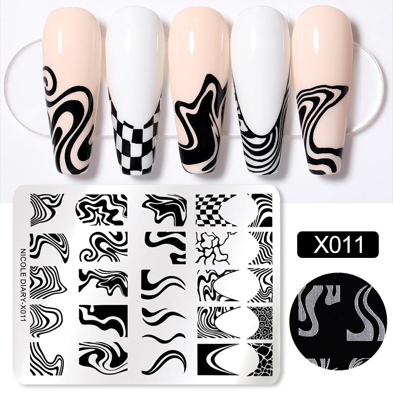 Halloween Series Nail Art Stamping Plates Snake Butterfly Designs Nail Polish Flower Printing Stamp Template Tools