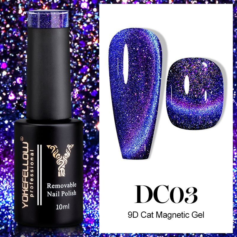 Holo Shimmers Reflective Glitter Gel Nail Polish 10ml Semi permanent Gel Varnishes Ultra-sparkly Diamond Dust
