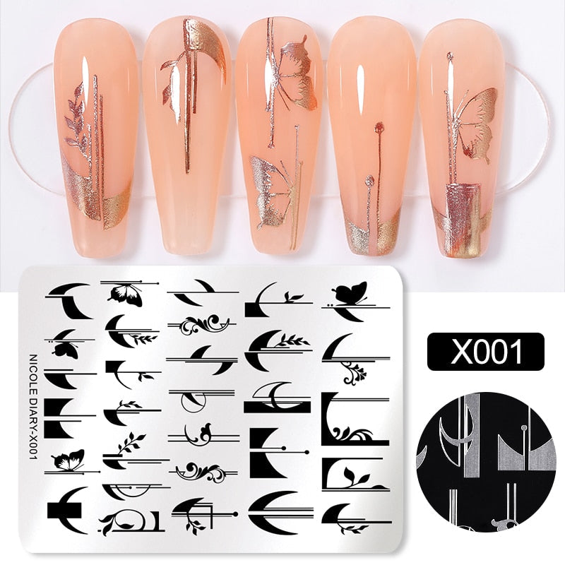 Halloween Series Nail Art Stamping Plates Snake Butterfly Designs Nail Polish Flower Printing Stamp Template Tools